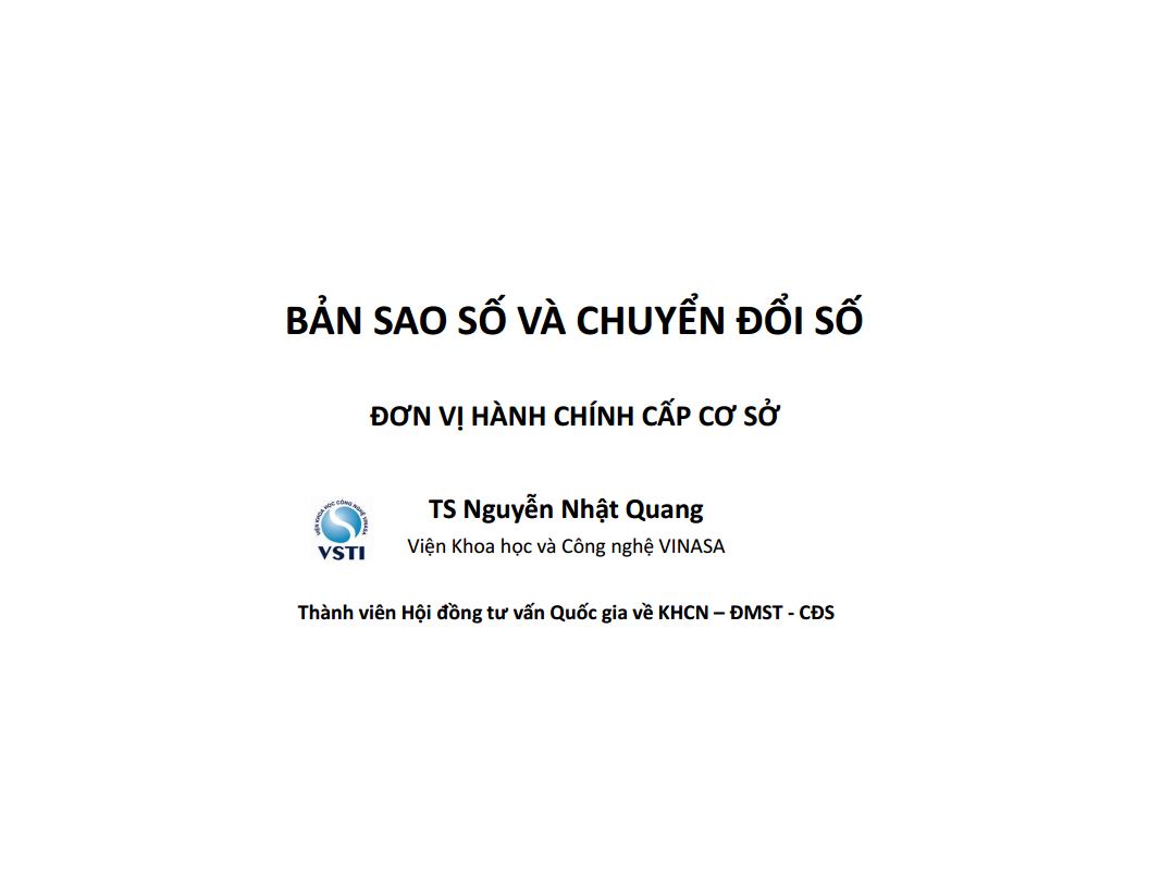 Bài tham luận: "Bản sao số và chuyển đổi số đơn vị hành chính cấp cơ sở"